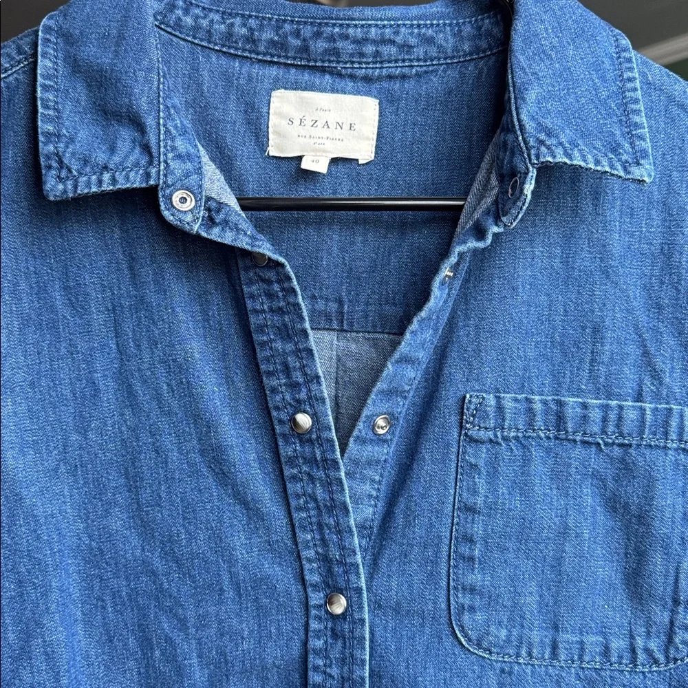 Sezane Tomboy Denim Shirt - Picture 8 of 9